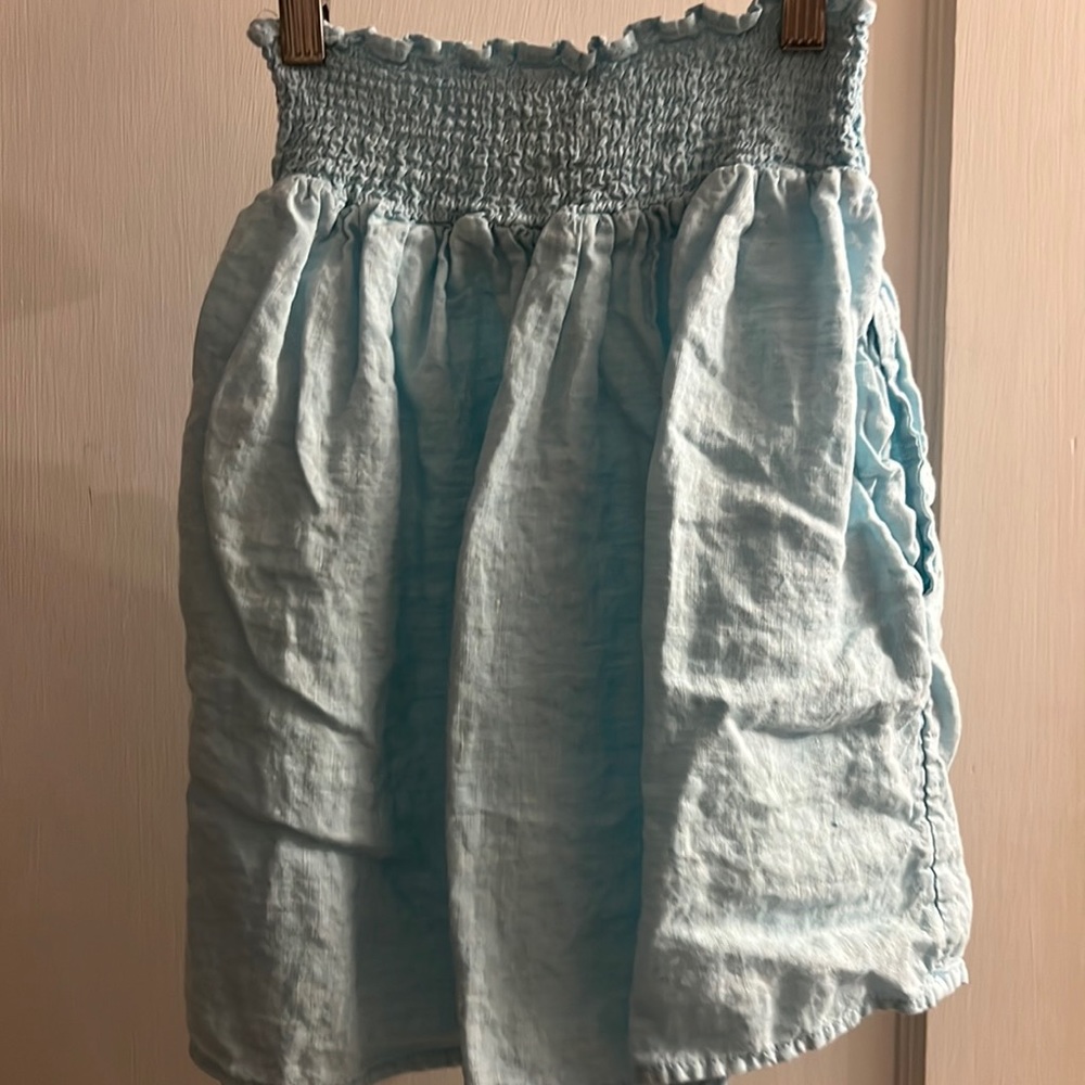 blue mini skirt